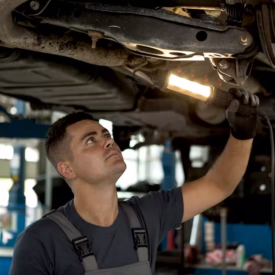 Egy autószerelő tiptronic váltó felújítás közben Szigetszentmiklósen