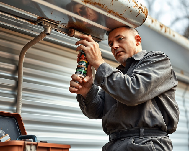 Szakember vizsgálja a beázás forrását a plafonnál, nedvességmérővel és zseblámpával, feltárja a vakolatot, hogy megtalálja a repedt cső csatlakozását. (Beázás)