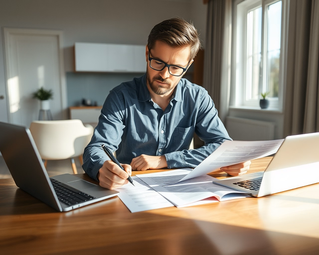 Fotó egy szakemberről, amint professzionálisan biztosítói megfelelőségi tanácsadást végez egy házban.