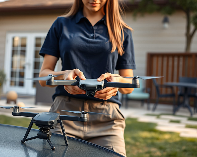 Drónfotózás: Pilóta óvatosan emeli fel a drónt, finoman igazítja a kamera szögét, majd stabilan lebegtetve készít éles, panorámás légi felvételt a városról.