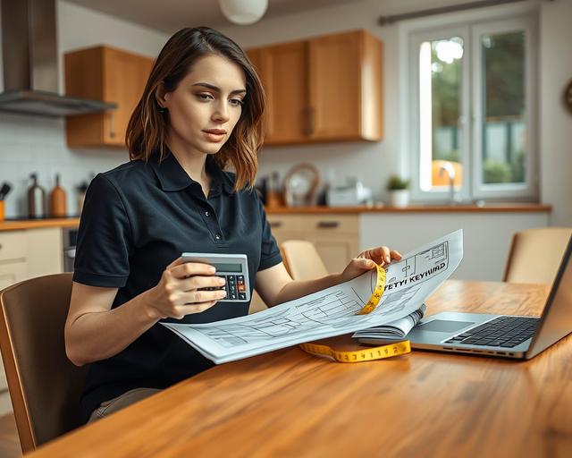 Egy építész magyarázza az "Egy 80 négyzetméteres ház építési költsége" részleteit a családnak, miközben költségvetést és anyagmintákat mutat a táblán.