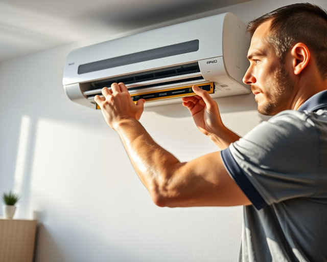 Szerelő cseréli az Energiatakarékos gázkonvektor hőelemét: kesztyűben, precízen csatlakoztatja az új égőegységet, ellenőrzi tömítéseket és gázszivárgást, majd beindítja a készüléket tesztüzemre.