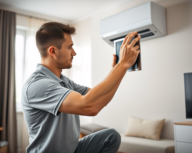 Szerelő eltávolítja a régi burkolatot, majd precízen felszereli az új FÉG konvektor burkolatot, biztosítva a rögzítéseket és a megfelelő szellőzést.