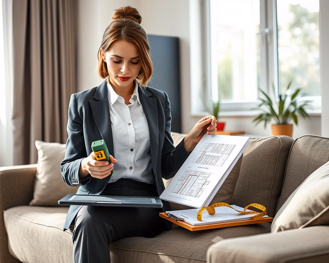 Független ingatlanértékbecslő: értékbecslő precízen méri az ingatlan alapterületét és állapotát, jegyzetel műszaki hibákat, fotókat készít és részletes mérőlapot tölt ki a helyszínen.