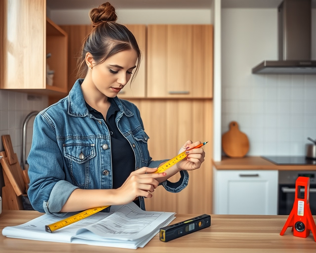 Generálkivitelezés: Egy munkás precízen felszereli a szerkezeteket, mérőműszerekkel ellenőrizve a csövek és vezetékek illeszkedését egy építkezésen, poros védőruhában és sisakban.