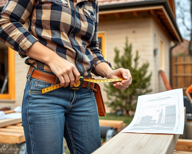 Házbővítés kivitelezése: munkások védősisakban bontanak falat, acélgerendát emelnek daruval, új alapokat öntenek, szigetelnek és ablaknyílásokat készítenek precíz, rendezett építési területen.