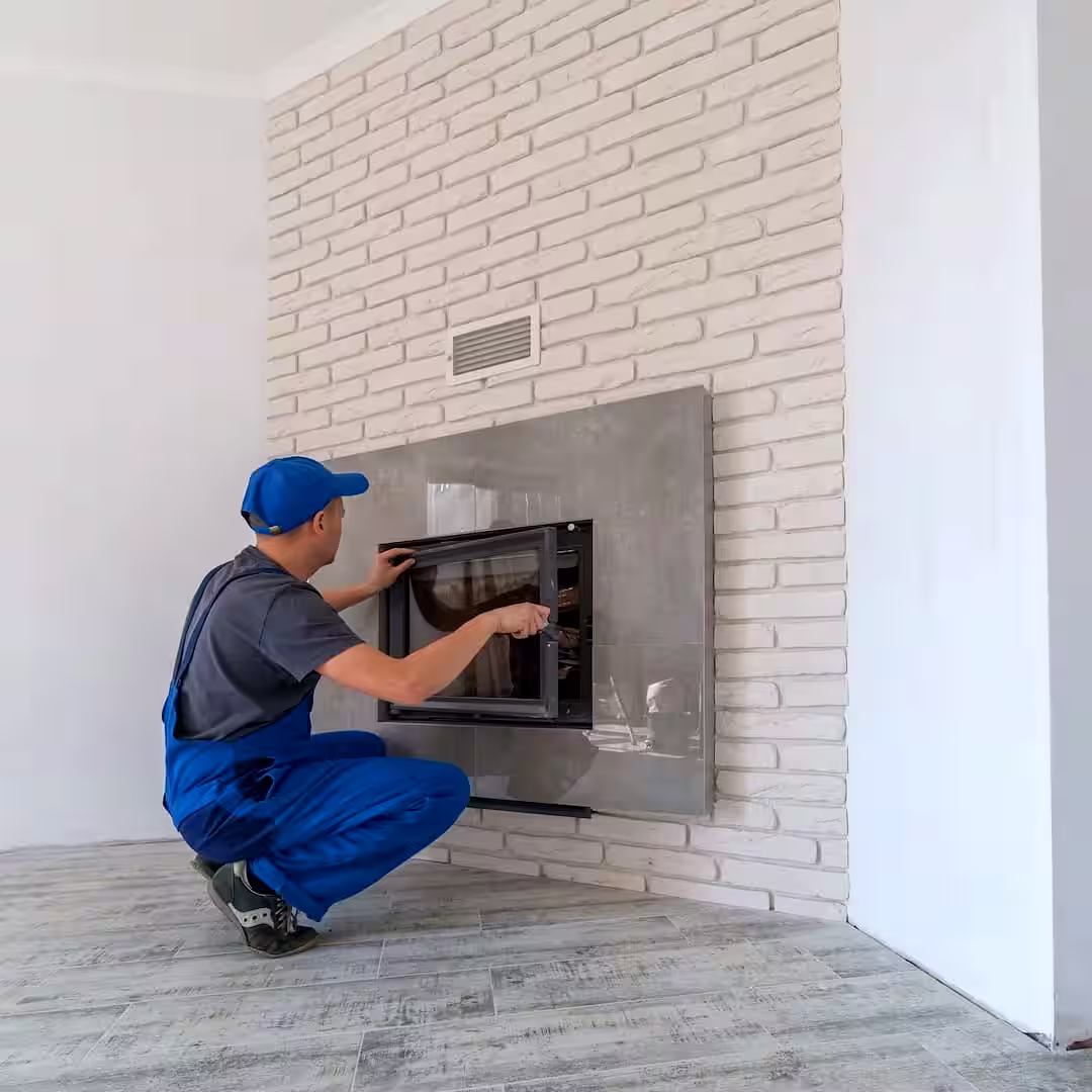 Egy kályhás kandalló építés közben Nagykállóen