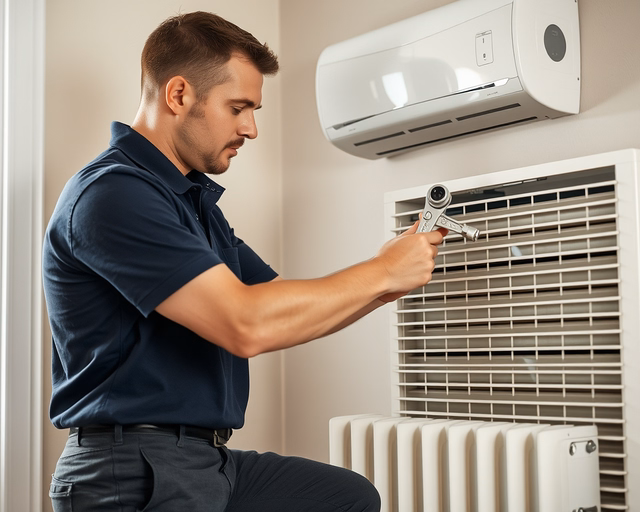 Konvektorcsere: Szerelő óvatosan lekapcsolja a radiátor szelepét, kicsavarja a régi konvektort, majd precízen felszereli és csatlakoztatja az új készüléket, ellenőrizve a tömítéseket és a fűtés működését.