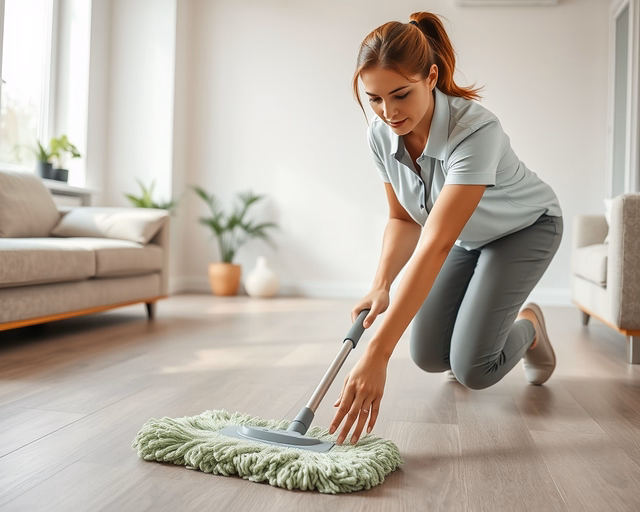 Matt laminált padló tisztítása: takarító kefe finoman eltávolítja a port, majd nedves mop gyengéd mozdulatokkal törli át a felületet, ügyelve a víz mennyiségére és a csíkmentes száradásra.