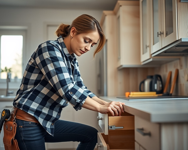 Meglévő ház átalakítása: munkás kiméri a belső fal helyét, fűrészeli és bontja a vakolatot, majd acél pillérrel támasztja alá az új nyílást a stabil szerkezetért.