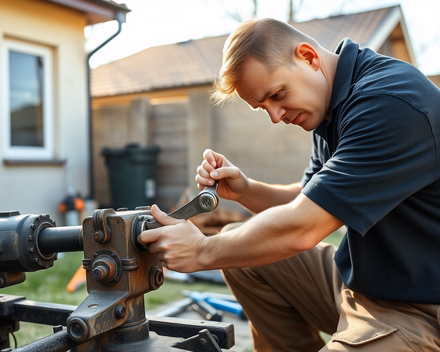 Szerelő beszereli a modern parapetes gázkonvektort: rögzíti a készüléket a falra, csatlakoztatja a gázvezetéket és kéménycsatlakozót, majd teszteli a gyújtást és szivárgásmentességet.