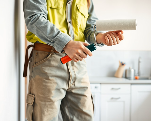Falfelület mosható beltéri festéssel (EN 13300, 1. osztály): festő hengerrel simítja a sűrű, matt bevonatot, részletekhez ecsettel, száradás előtt fényezés-ellenőrzés. Kulcsszavak: mosható, EN 13300, 1. osztály.