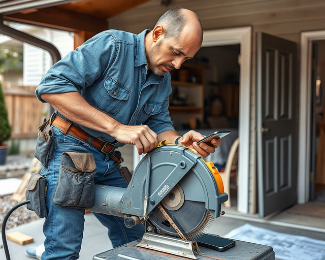 Olcsó építkezés: munkás emeli a könnyűszerkezetes falpanelt, csavarhúzóval rögzíti, szerszámosláda és cementes zsákok mellette — hiteles, praktikus építési jelenet.