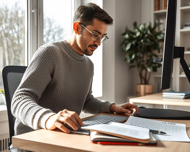 Fotó egy mesteremberről, amint precízen rendszerfejlesztési tervkészítést végez egy pincében.