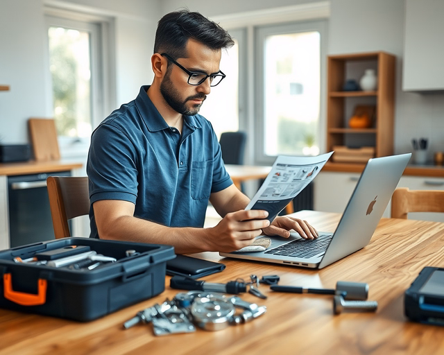 Fotó egy szakemberről, amint megbízhatóan sürgősségi javítás szervezést végez egy pincében.