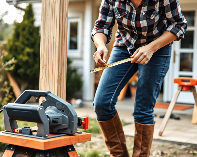 Szoba hozzáépítése: munkás precízen helyezi az új fal tábláit, fúr, csavaroz és szigetel, miközben mérőszalaggal ellenőrzi a pontos illeszkedést és szerkezet stabilitását.