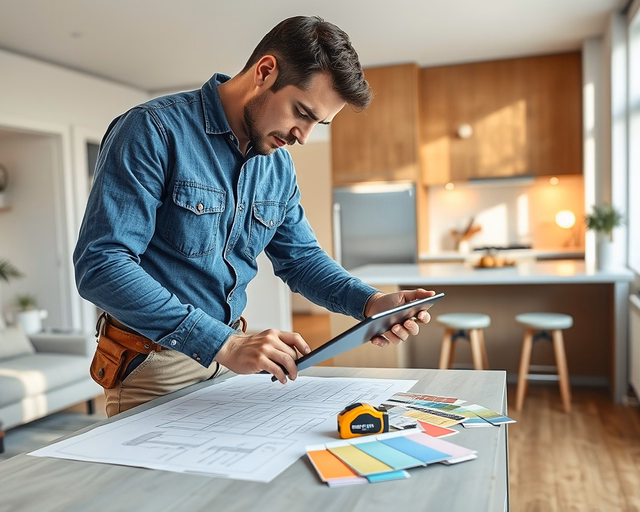 Teljes generálkivitelezés: Munkások védősisakban precízen falaznak és elektromos vezetékeket szerelnek be, miközben daru emeli az anyagokat és mérnök ellenőr jegyzetel a helyszíni tervrajzon.