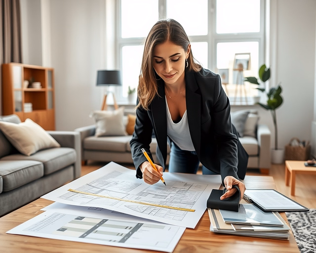 Tervezői művezetés: a mérnök sisakban áll a építkezésen, rajzokat és tervlapokat tart, irányítja a munkagépeket és ellenőrzi a falazók pontos elhelyezését.
